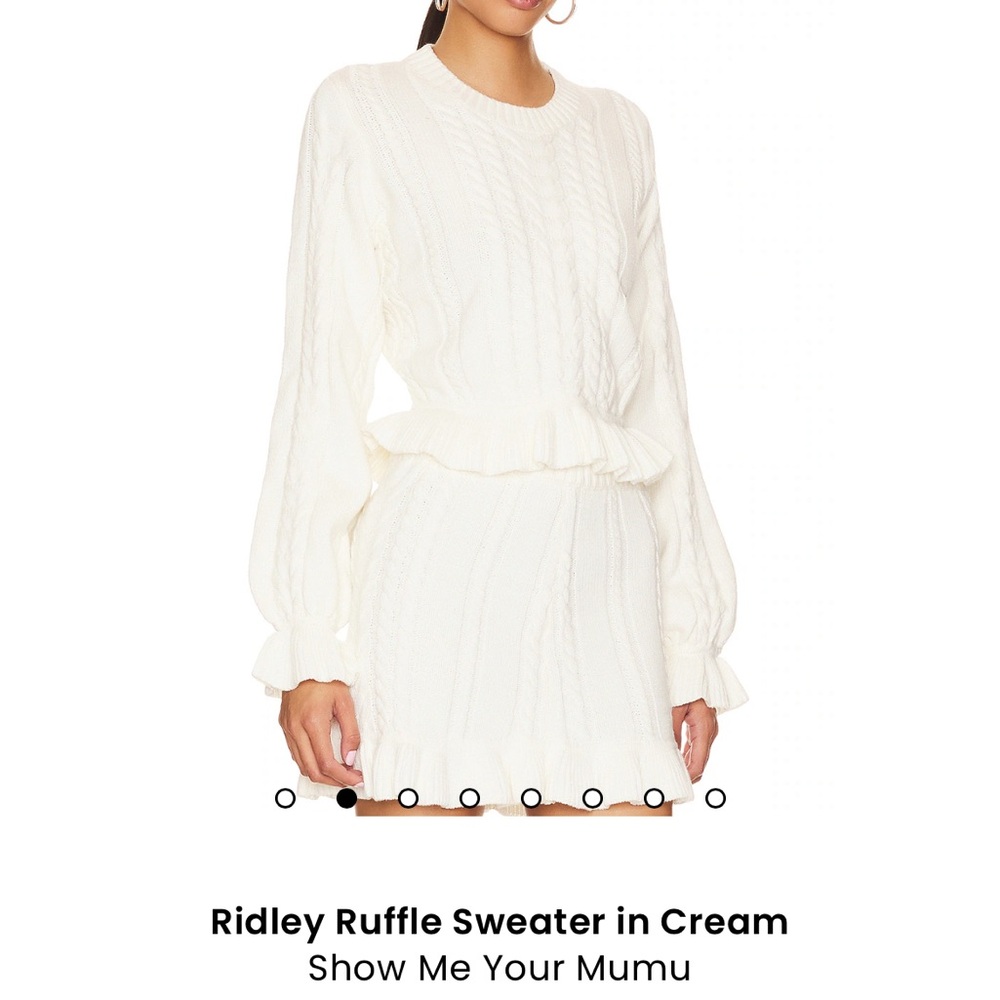 Show Me Your MuMu Cream Crew Neck Sweater with Ruffles